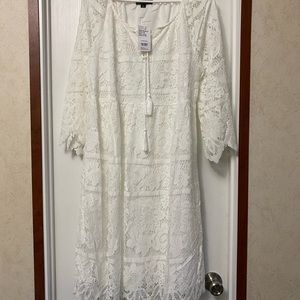 Suzanne Betro White lace dress size large